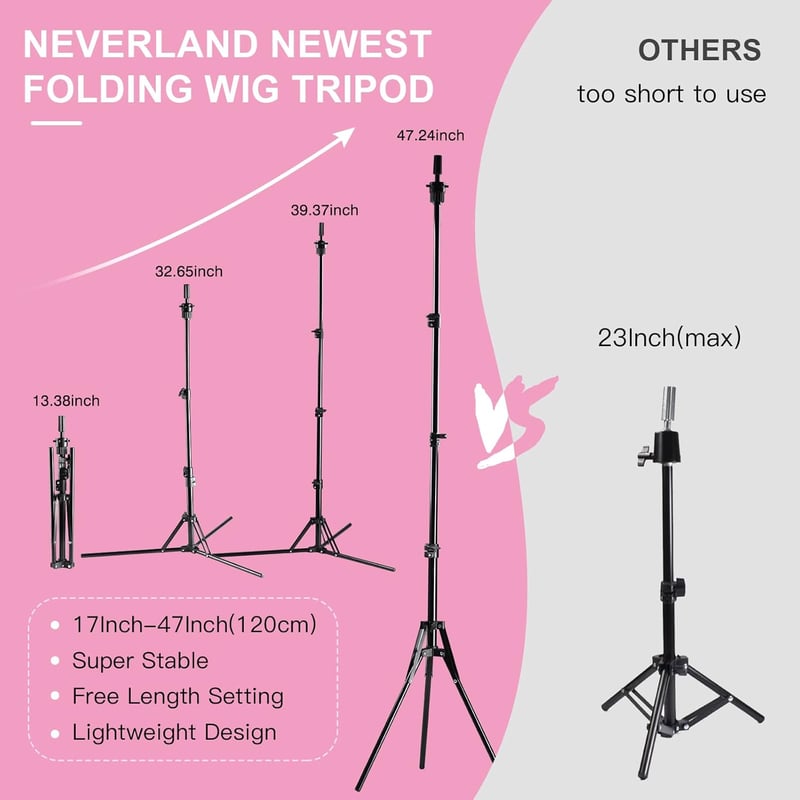Neverland 58cm-es Parókafej Állvánnyal és Kiegészítőkkel - Fodrász Gyakorlófej Szett
