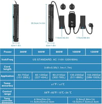 AQQA Akváriumi Fűtőberendezés 800W Digitális LED Kijelzővel - Túlmelegedés Elleni Védelemmel Édesvízi és Sósvízi Akváriumokhoz 300-800L 5