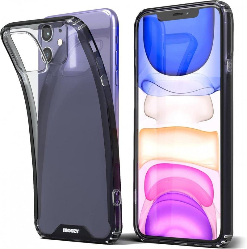 iPhone 11 Ütésálló Védőtok - Átlátszó Hátlap Fekete Kerettel