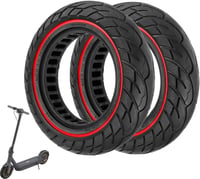 Segway Ninebot Max G30 tömör kerék, piros csíkos, csúszásgátló, defektmentes (2 db) 1
