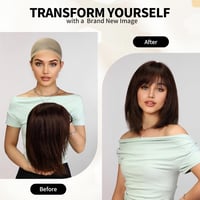 Valódi Emberi Haj Paróka Nőknek, 30 cm Ombre Hamvas Szőke Remy Paróka Frufruval 4