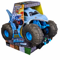 Monster Jam Megalodon Storm távirányítós – USB töltőkábel nélkül — horpadt, sérült elejű, kopott kerekek (állapot: lásd a 2. képet) 1