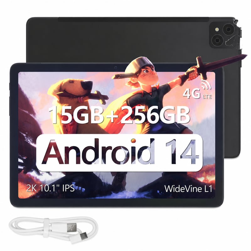 Tablet DOOGEE T10 Pro 10,1" 2K IPS, 15 GB RAM + 256 GB ROM — chybný, na náhradné diely: prasknutý, odlepujúci sa displej (stav: viď 2. obrázok)