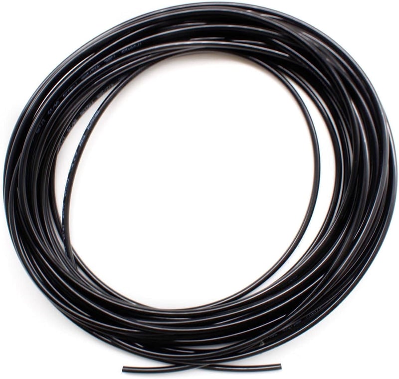 SRJQXH Pneumatikus Levegőcső 4mm/2.5mm - 10m Fekete PU Tömlő Sűrített Levegőhöz, Ipari és Kerti Alkalmazásokhoz, -30°C - 80°C