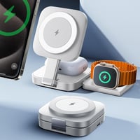LISEN 3 az 1-ben MagSafe töltőállomás iPhone, Apple Watch és AirPods készülékekhez - Hordozható utazási töltő 1