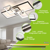 OTREN LED Mennyezeti Lámpa 65 cm, Fényerőszabályozható, Memória Funkcióval és Távirányítóval - Nappali, Étkező, Konyha, Iroda Világítás 52W 6