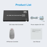 4K HDMI Videófal Vezérlő 2x2 - 8 Megjelenítési Mód, Távirányítóval 8