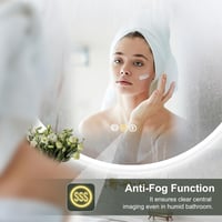 S'bagno 60 cm Kerek LED Fürdőszobai Tükör - Érintésérzékelős, Fényerőszabályozós, Színváltós Világítással és Bluetooth Hangszóróval 4