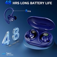 Rulefiss Bluetooth 5.3 sport fülhallgató, 48 órás akkuidő, kék, vízálló 3