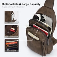 VONAL Női Mellkas Táska - Sötétbarna Stílusos Crossbody Válltáska Széles Pánttal 4