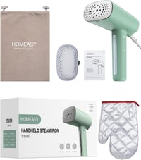 HOMEASY Függőleges Gőzölős Vasaló - Hordozható, Gyors Felfűtésű, Nedves/Száraz Használat (Zöld) 9