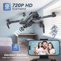 DEERC D70 Összecsukható Drón 720P Kamerával - Gyerekeknek és Kezdőknek, Hosszú Repülési Idő, Mobiltelefon Irányítás, 360° Forgás, Beltéri Ha 2