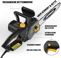 DOVAMAN 2400W elektromos láncfűrész, 40cm Oregon lánccal, automata feszítővel 5