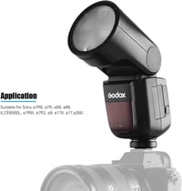 Godox V1S Professzionális Vaku Kerek Fejjel - 2.4G Vezeték Nélküli Fresnel Zoom - Sony Fényképezőgépekkel Kompatibilis Vakupapucs Rendszer 4