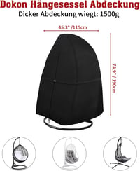 Dokon Függőszék Takaró - Vízálló 600D Oxford Anyag, Szélbiztos, UV-Ellenálló Védőhuzat Függőkosárhoz, Hintaágyhoz - 190x115 cm Méretű Téli V 11