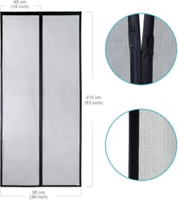 Apalus Mágneses Szúnyogháló Ajtóra 90x210 cm - Macskabiztos, Erős Mágnesekkel, Tartós Hálós Rovarháló Erkélyajtóra, Fekete 5