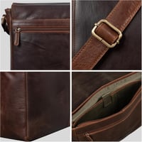 LEABAGS Milano Valódi Bőr Válltáska - Vintage Stílusú Shopper Táska, Többfunkciós Kézitáska, 39x30 cm, Unisex 5