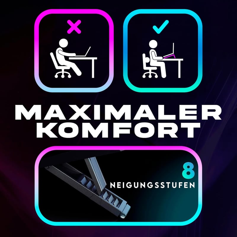 KLIM Mistral Laptop Hűtő - Nagy Teljesítményű Turbó Ventilátor (4500 rpm) - Gumis Tömítés - Túlmelegedés Elleni Védelem - 15-17 Colos Gamer 