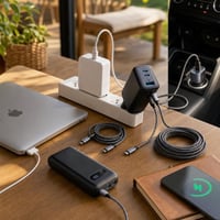 Cestovný nabíjací set: 1x 45W nabíjačka + 1x 65W adaptér + 3x USB-C kábel + 1x 20000mAh powerbank 1
