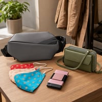 Gradski set dodataka: vodootporna torba + torbica za mobitel + RFID novčanik + 3x maska 1
