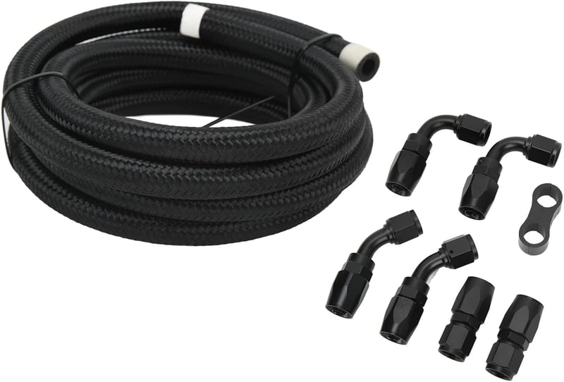 AN6 Üzemanyag és Olajcső Készlet 3m - Alumínium-Nylon Hidraulika Tömlő Adapterrel