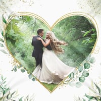 Óriás Esküvői Szív Kivágáshoz 200x180cm - Just Married Lepedő 2 Ollóval 8