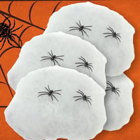 Óriás Halloween Pókháló Szett - 4 Fekete Háló és 2 Rémisztő Pók 5