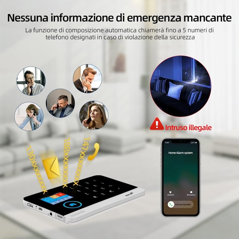 PGST 21 részes WiFi okos riasztórendszer - Alexa-kompatibilis, bővíthető, lakás, garázs, lakóautó védelemre