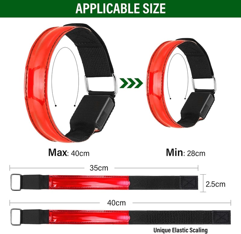 LED Karpánt 4db, USB-s Futó Fénykarperec Gyerekeknek - 2 Piros, 2 Zöld