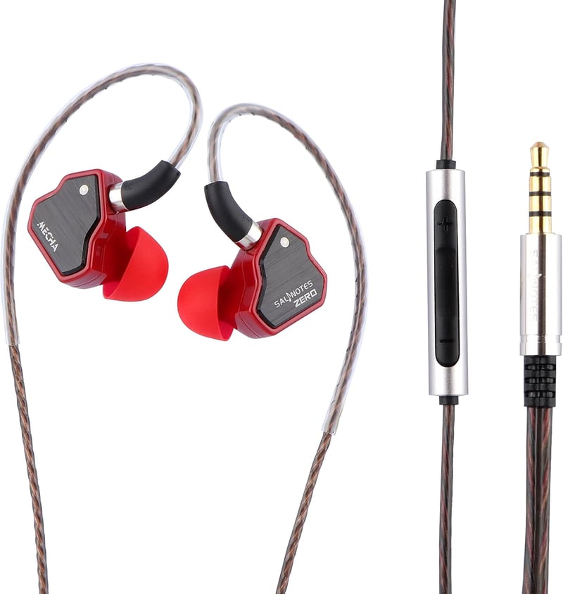 7Hz Salnotes Zero HiFi fülhallgató, piros, mikrofonos, 10mm-es dinamikus meghajtó