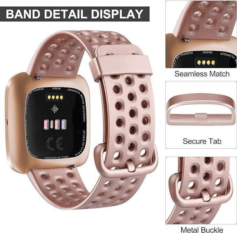 Fitbit Versa Rózsaarany Szilikon Csereszíj