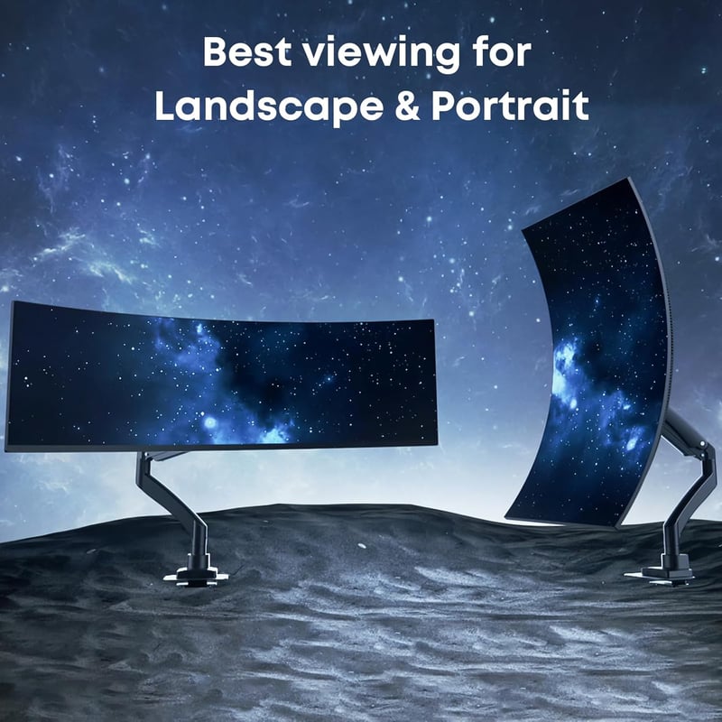 PUTORSEN Monitortartó Kar 22-57" Képernyőkhöz - Magasságállítható Asztali Monitorrögzítő 27kg-ig, VESA 200x200mm, Ultraszéles Monitorokhoz, 