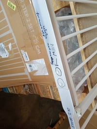 Bezpečnostná zábrana hauck s 21 cm nadstavcom, s plochým prechodom, biela, kovová — nezmazateľný nápis (stav: pozri 2. obrázok) 4