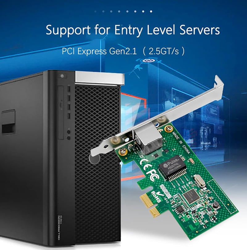 Intel I210AT PCI Express Gigabit Ethernet hálózati kártya, PXE támogatással, túlfeszültség védelemmel