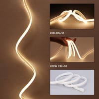 BENLUN 20m IP65 Vízálló COB LED Szalag 3000K Meleg Fehér - Kültéri Flexibilis Vágható 220V Világítás EU Csatlakozóval, Építkezéshez, Hálószo 3