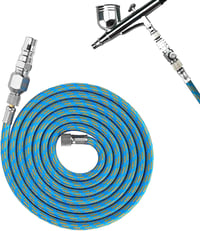 Cocoarm Nylon Légecset Tömlő Adapter Készlet - 1,83m Flexibilis Levegőcső 1/8"-1/4" Csatlakozókkal Festékszóróhoz, Kompresszorhoz - Kék-Sárg 1