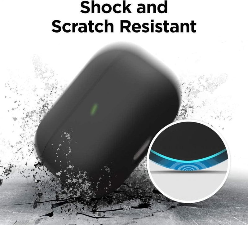 Apple AirPods Pro Fekete Szilikon Tok - Vezeték Nélküli Töltés