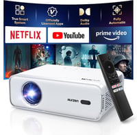 Aurzen Eazze D1 Okos Projektor - 4K Támogatás, Full HD 1080P, Netflix, Dolby Audio, Autofókusz, WiFi, Bluetooth, Otthoni Mozi Élmény - White 1