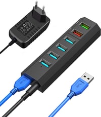 Vansuny USB 3.0 Hub 5 Gb/s - 24W Tápegységgel, Ultragyors Adatátvitel 1