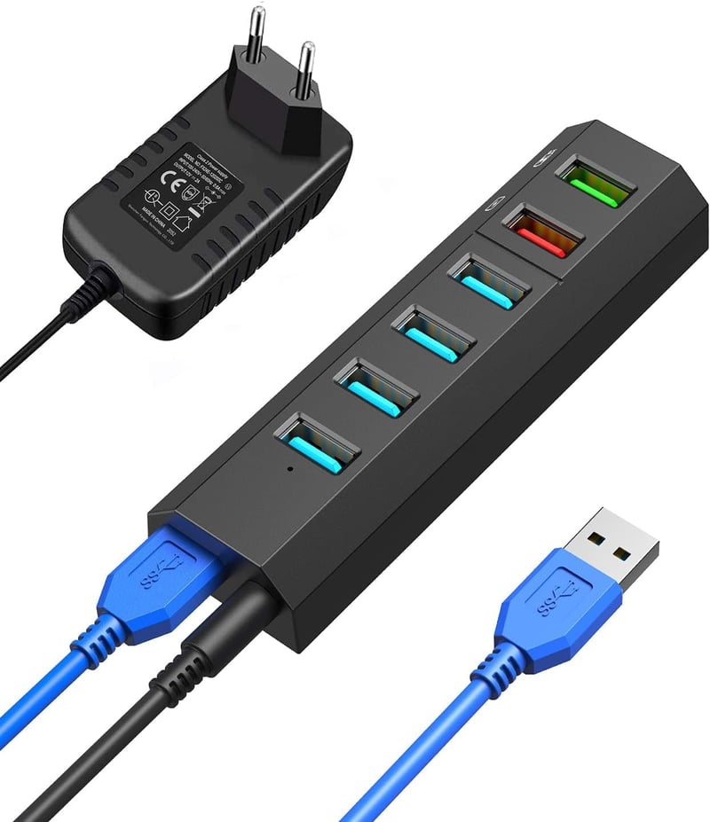 Vansuny USB 3.0 Hub 5 Gb/s - 24W Tápegységgel, Ultragyors Adatátvitel