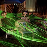 Világító, Nyújtható Pókháló - Ijesztő Halloween Dekoráció 5
