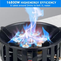 Erős 16800W-os Szélálló Kemping Gázfőző Piezo Gyújtással és Adapterrel 2