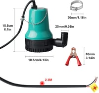 SWAWIS 12V-os Nagyteljesítményű Szennyvízszivattyú 4200L/h Medencékhez, Halastavakhoz 2