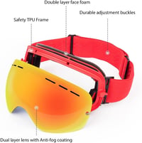 WLZP Síszemüveg Cserélhető Szférikus Lencsével - Páramentes, UV-védelemmel, Téli Sportokhoz, Snowboardozáshoz - Férfiaknak, Nőknek 3