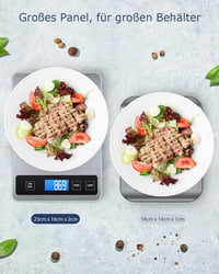 Drcowu Digitális Konyhai Mérleg 15kg - Vízálló LCD Kijelzős Ételmérleg 1g Pontossággal, Rozsdamentes Acél, Érintőgombos Tára Funkcióval 3