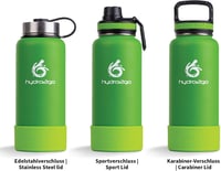 hydro2go X-AlpsBottle 1L Rozsdamentes Acél Vákuumszigetelt Termosz 3 Kupakkal 4