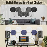 Hexagon alakú akusztikai panel szett, 12 db - Stúdió hangszigetelő hab 6