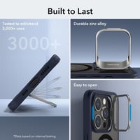 ESR iPhone 15 Pro MagSafe-kompatibilis katonai védőtok rejtett állvánnyal, sötétkék 8