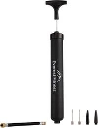 EVEREST FITNESS Labdapumpa 30 cm - Kézi Pumpa Futball, Kosárlabda, Röplabda és Kerékpár Felfújásához, 2 Tűvel és Levehető Csővel, 100g 1