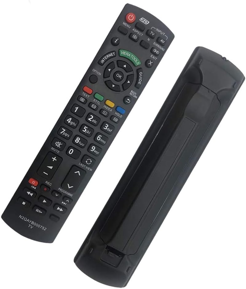 Riry N2QAYB000752 Univerzális Távirányító Panasonic Viera Smart TV-hez - Fekete, Programozás Nélküli, 10m Hatótávolság